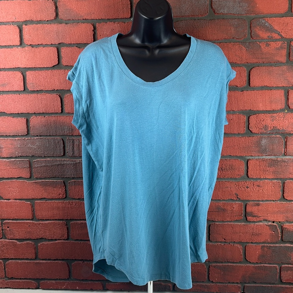 Athleta Woman's Small/Tall Blue Short Sleeve Top – Activewear, Casual, Lightweig